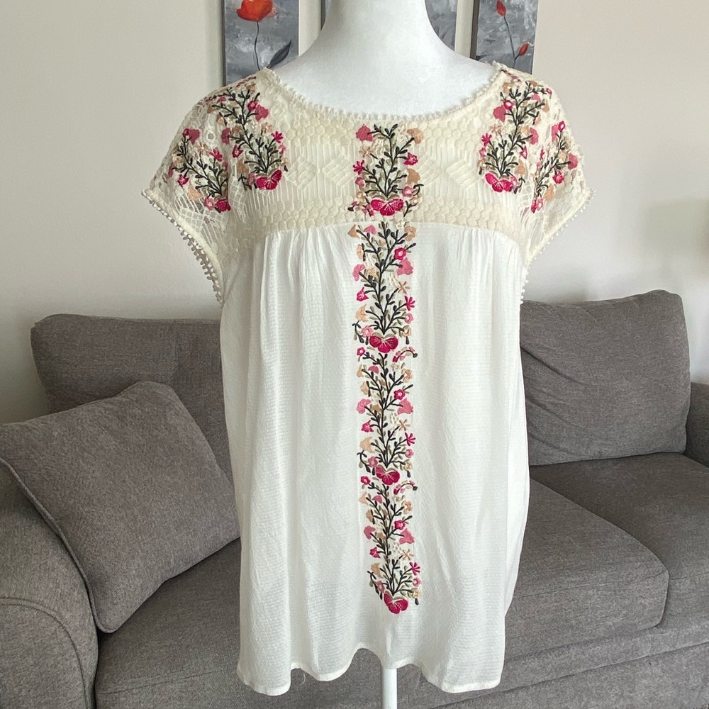 Anthropologie Ranna Gill Eloise embroidered top - Size S